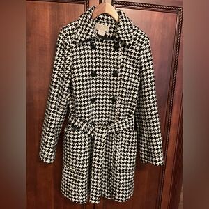 Michael Kors Houndstooth Double Breasted Coat